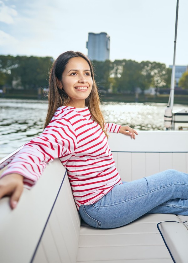 Купить Бретонская женская рубашка / бело-красный / Размер одежды: 38 7ft.ru в интернет магазине Семь Футов