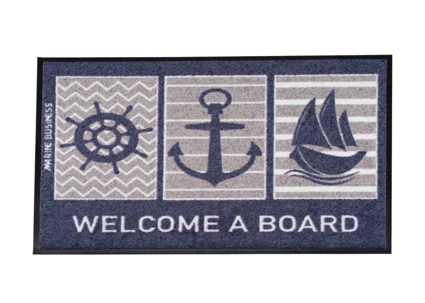 Купить Дверной коврик Marine Business Welcome 41256 700x500мм нескользящий из синего/серого полиамида и резины 7ft.ru в интернет магазине Семь Футов