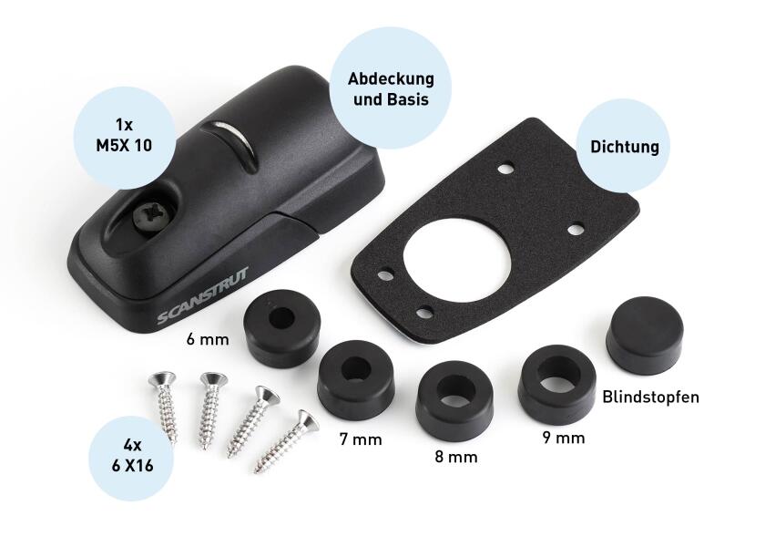 Купить Кабельный проход через палубу из чёрного водонепроницаемого пластика IP68 Scanstrut DS-H10-BLK 6-10 мм с горизонтальным выходом 7ft.ru в интернет магазине Семь Футов