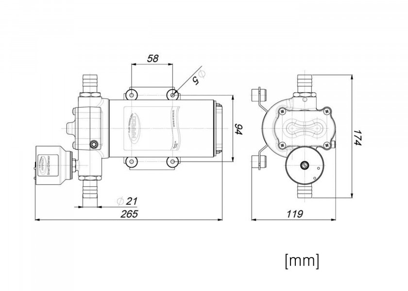 Купить Гидрофор автоматический самовсасывающий Marco UP14/E 16469015 12/24В 46л/мин 2,5бар 7ft.ru в интернет магазине Семь Футов