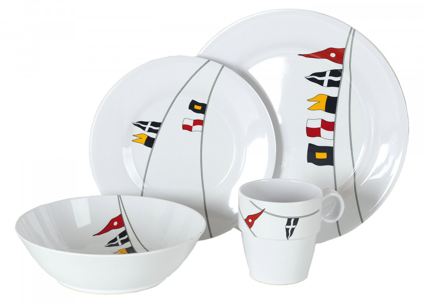 Купить Набор посуды на 6 человек Marine Business Regata 12144 24 предмета из меламина в сумке 7ft.ru в интернет магазине Семь Футов