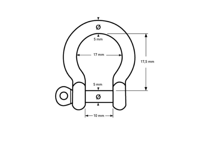 Купить Round Shackle / curved / stainless steel / matt black 56262-bvs 7ft.ru в интернет магазине Семь Футов