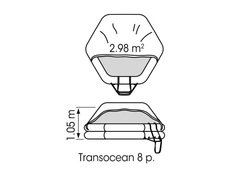 Купить PLASTIMO Международный морской парусный спасательный плот TRANSOCEAN OSR <24 ч / ISO 9650-1 / Количество человек: 8; Пакет: Контейнер 7ft.ru в интернет магазине Семь Футов