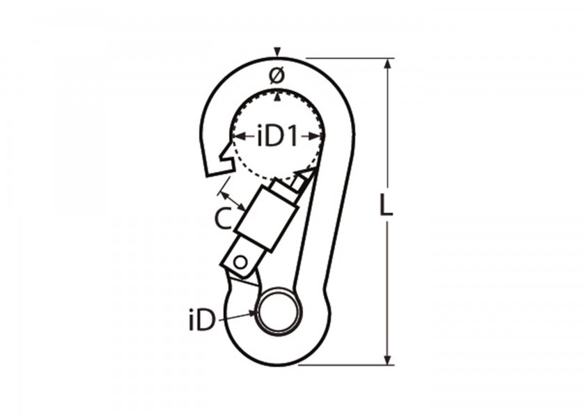 Купить Карабин с закрытым глазком и замком / Длина: 80 мм 58381-bvs 7ft.ru в интернет магазине Семь Футов