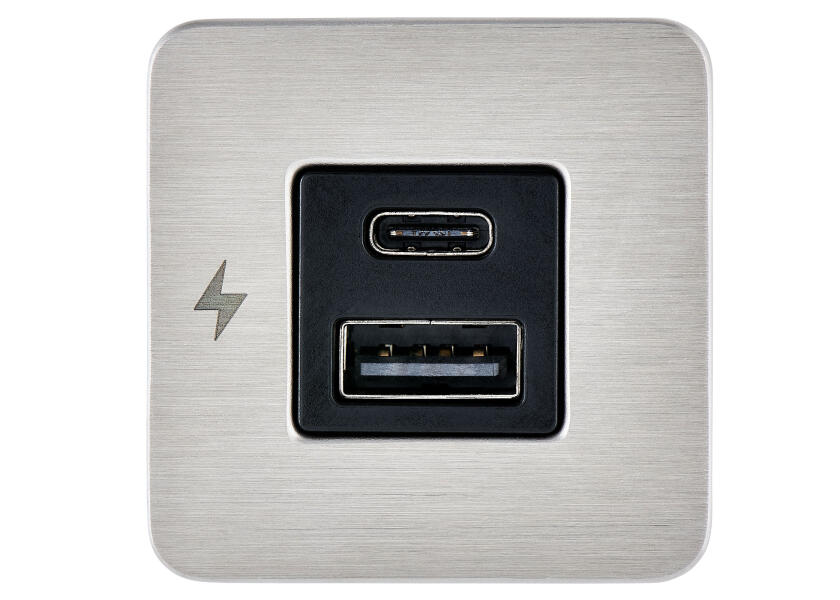 Купить Внутренняя розетка Scanstrut SC-TILE-11 10-32В 6А 36-60Вт 40x40мм для зарядки USB-A и USB-C белая рамка из нержавеющей стали 7ft.ru в интернет магазине Семь Футов