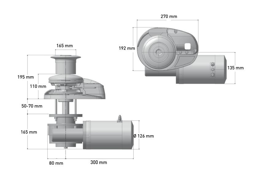 Купить Брашпиль вертикальный якорный без кабестана Lofrans X3 602104 10 мм 24 В 1700 Вт  7ft.ru в интернет магазине Семь Футов