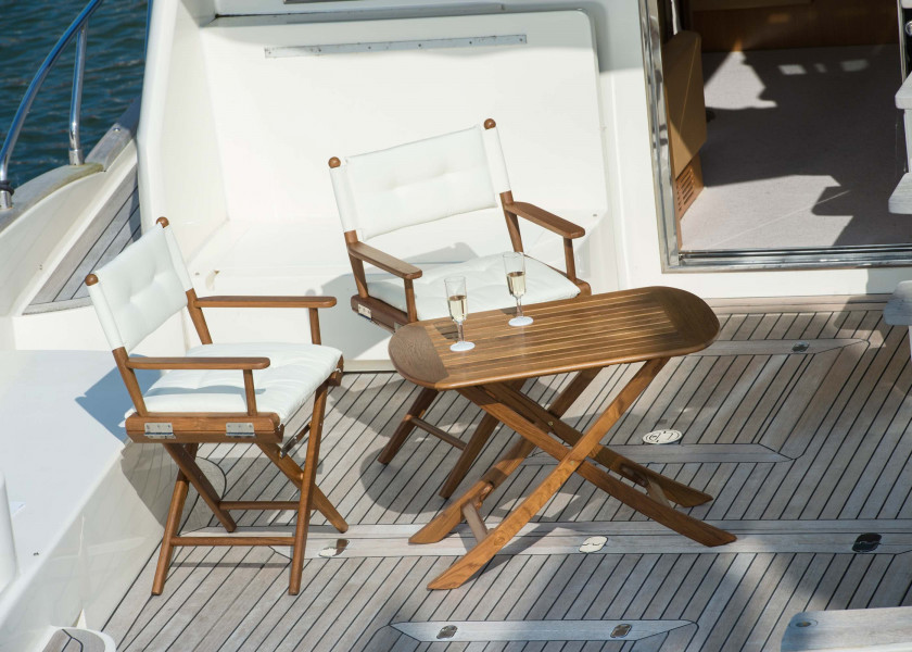 Купить ARC REGISSEUR Складной стул из тикового дерева / темно-синий / промасленный 17342-bvs 7ft.ru в интернет магазине Семь Футов