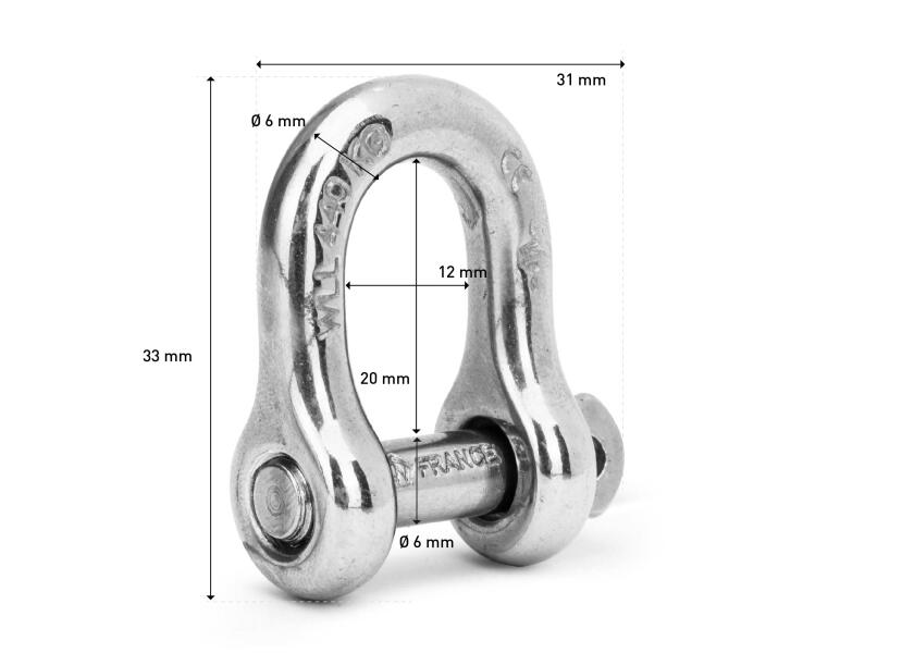 Купить Скоба D-образная такелажная фаловая Wichard 1401 4 мм 320 - 1000 кг 7ft.ru в интернет магазине Семь Футов