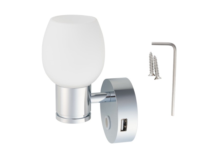 Купить SEATEC LED Wall Light, round / with touch switch and USB charging port 29809-bvs 7ft.ru в интернет магазине Семь Футов