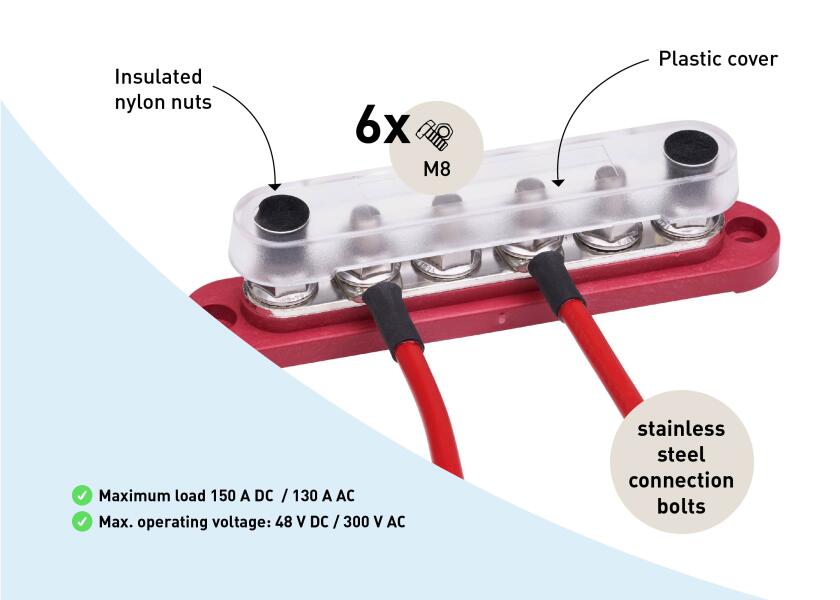 Купить SEATEC Busbar with Housing / 6x M8 / red 29740-bvs 7ft.ru в интернет магазине Семь Футов