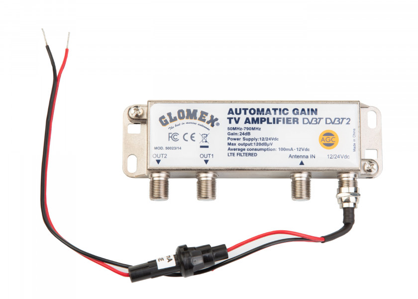 Купить Телевизионная антенна Glomex Talitha V9125AGCU/DAB20 Ø250x151мм 12-24В 40-890МГц 23дБ всенаправленная с автоматическим усилителем 7ft.ru в интернет магазине Семь Футов