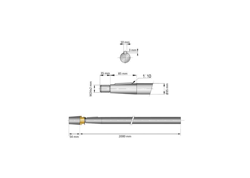 Купить Гребной вал Vetus SA35/1500 Ø35мм 1500мм из нержавеющей стали 7ft.ru в интернет магазине Семь Футов