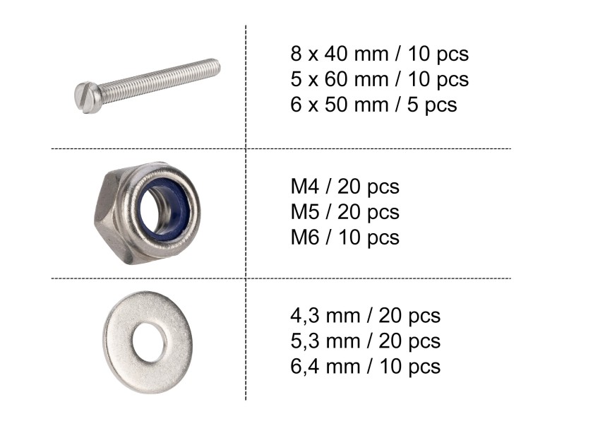 Купить Набор винтов с головкой цилиндра / DIN 84 / 125 шт. 31208-bvs 7ft.ru в интернет магазине Семь Футов