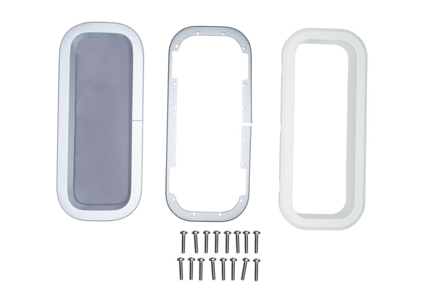 Купить Иллюминатор неоткрывающийся Lewmar Standard Portlight 393310200 191x449мм размер 3 с отделкой из белого пластика 7ft.ru в интернет магазине Семь Футов