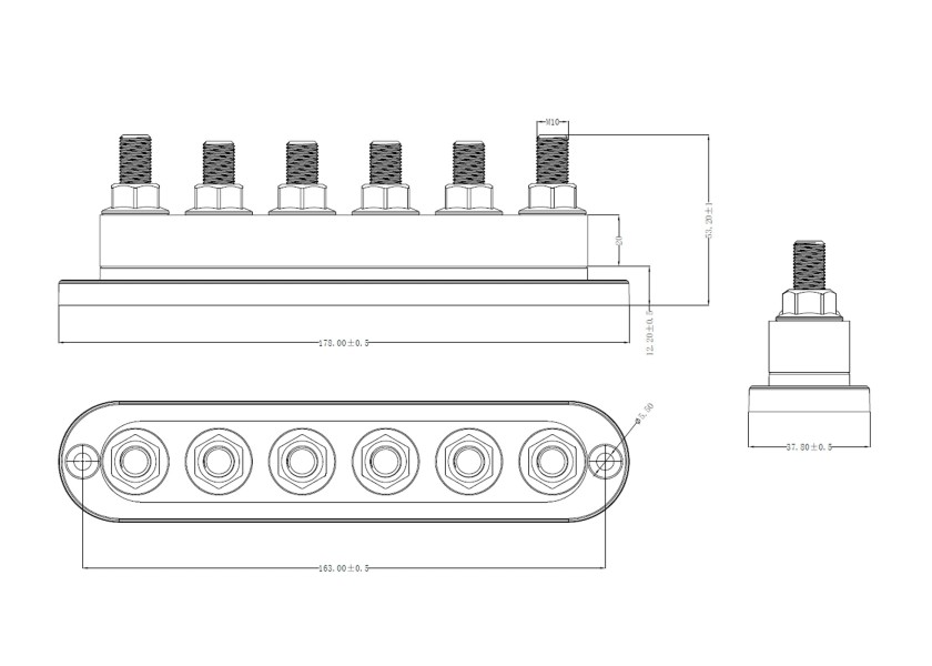Купить SEATEC Busbar / 6x M10 / black 30992-bvs 7ft.ru в интернет магазине Семь Футов