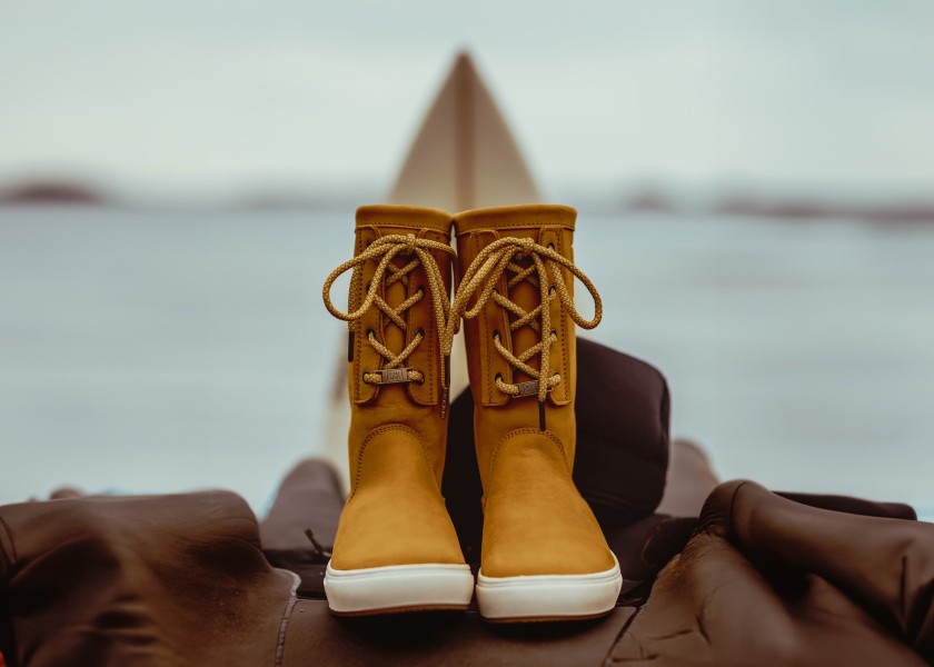 Купить BOATBOOT Кожаные ботинки на шнуровке / желтый / Размер обуви: 44 7ft.ru в интернет магазине Семь Футов