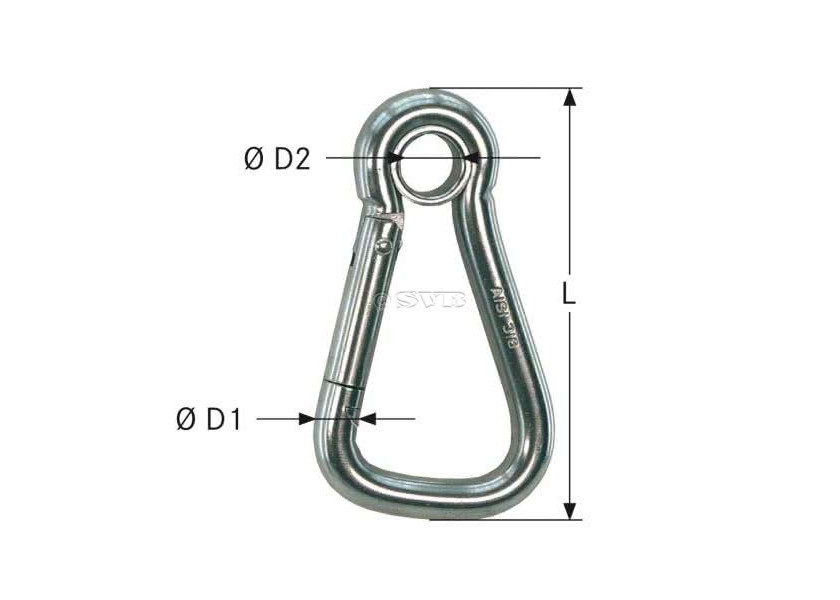 Купить Stainless Steel Carabiner with closed Eye 80117-bvs 7ft.ru в интернет магазине Семь Футов