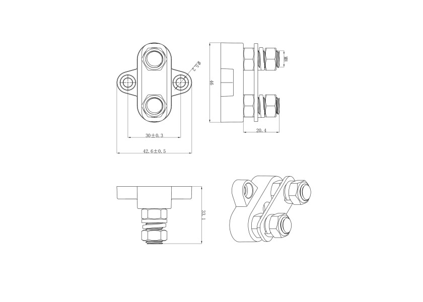 Купить SEATEC Busbar 2x M8 / black 29732-bvs 7ft.ru в интернет магазине Семь Футов