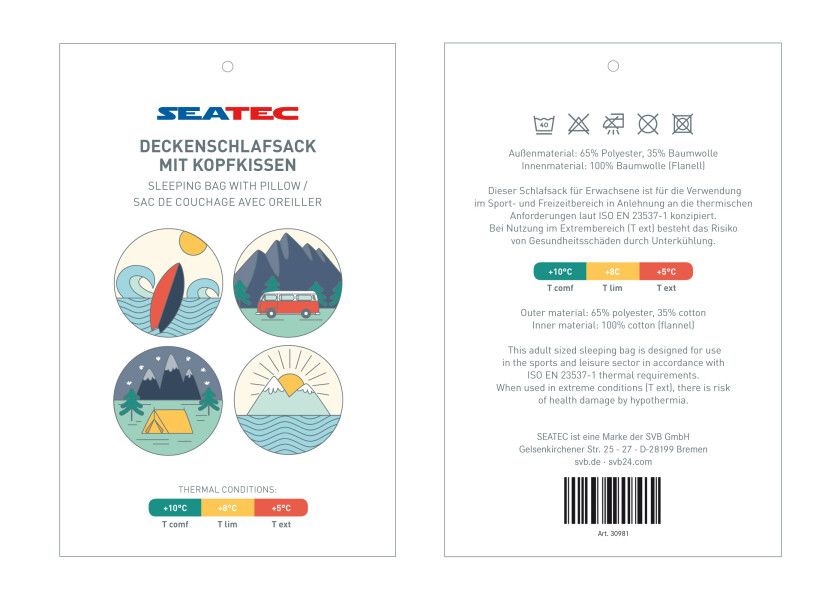 Купить Спальный мешок-одеяло с подушкой / Диапазон температур: от +10 до +5 °C 30981-bvs 7ft.ru в интернет магазине Семь Футов