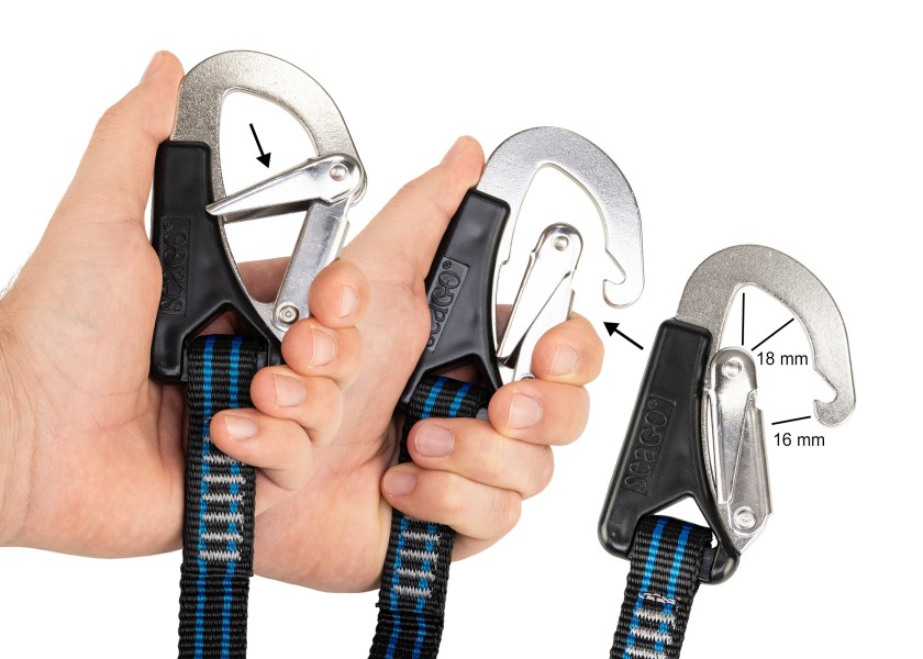 Купить SEAGO Elastic Lifeline with 2 Carabiners and 1 Loop 30955-bvs 7ft.ru в интернет магазине Семь Футов