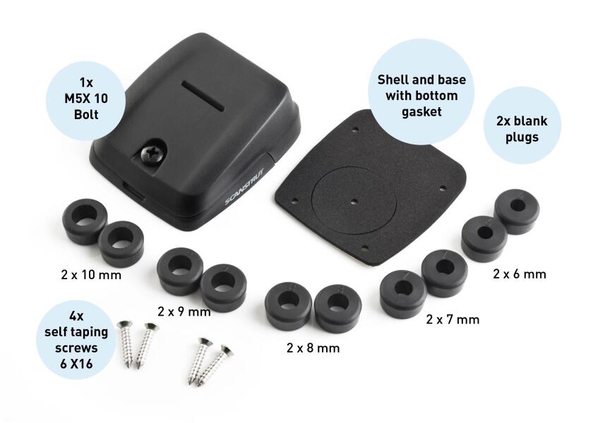 Купить Сальник кабельный водонепроницаемый Scanstrut DS-HD10-BLK для кабелей Ø6-10мм 66,5х75,1х28,5мм класс защиты IP68 из ударопрочного пластика черного цвета 7ft.ru в интернет магазине Семь Футов