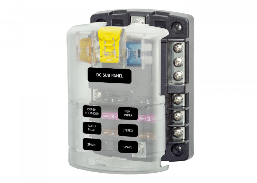 Купить Блок предохранителей ATO/ATC Blue Sea 5025 ST-Blade 30/100А 32В на 6 предохранителей с отрицательной шиной и крышкой 7ft.ru в интернет магазине Семь Футов