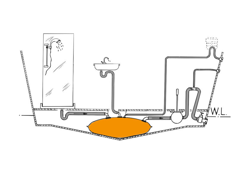 Купить Гибкий резервуар Vetus TANKV55 55л 780x680мм для шлангов Ø38 и Ø16 мм для сточных вод 7ft.ru в интернет магазине Семь Футов