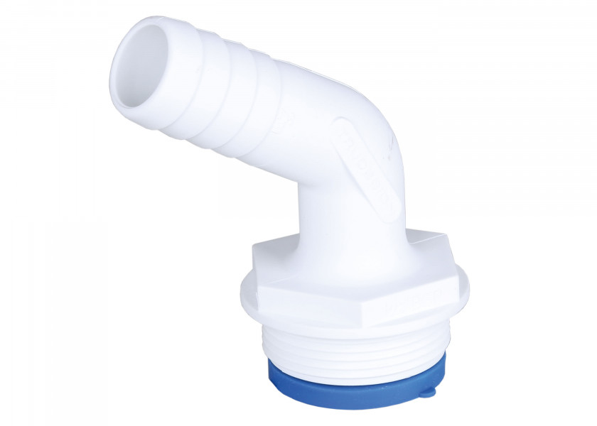 Купить Штуцер угловой TruDesign Aquavalve 90298 120° наружная резьба 1 1/2" под шланг Ø38мм из белого нейлона 7ft.ru в интернет магазине Семь Футов