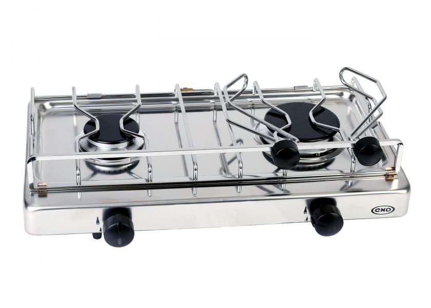 Купить Плита газовая двухконфорочная ENO Xtrem-2 062491011070 410x335x120мм 1,75-2,5кВт с держателем посуды 7ft.ru в интернет магазине Семь Футов