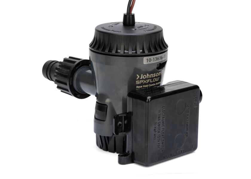 Купить Автоматический погружной трюмный насос Johnson Pump Aqua Void Automatic Ultima Combo 10-13635-01 500GPH 12В 2,7А 38л/мин под шланг Ø19мм корпус из АБС-пластика 7ft.ru в интернет магазине Семь Футов