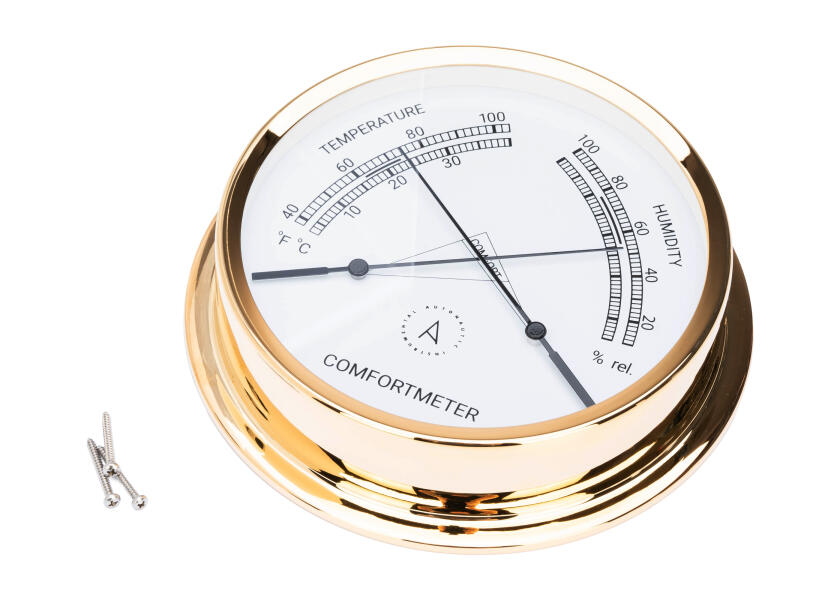 Купить Термогигрометр Autonautic instrumental Indic TH175D 175x40мм из позолоченной латуни 7ft.ru в интернет магазине Семь Футов