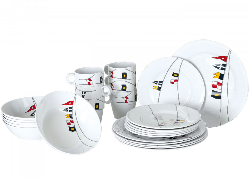 Купить Набор посуды на 6 человек Marine Business Regata 12144 24 предмета из меламина в сумке 7ft.ru в интернет магазине Семь Футов