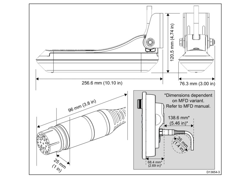 Купить Raymarine A80464 RV-100 RealVision 3D Transom Mount Черный Black For Axiom  7ft.ru в интернет магазине Семь Футов