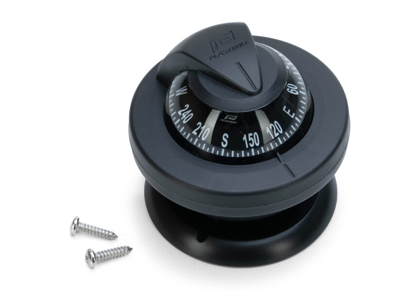 Купить Компас Plastimo Offshore 55 63854 12/24В для судна до 6м c чёрной конической картушкой Ø55мм в чёрном корпусе Ø81,5x69мм на кронштейне 7ft.ru в интернет магазине Семь Футов