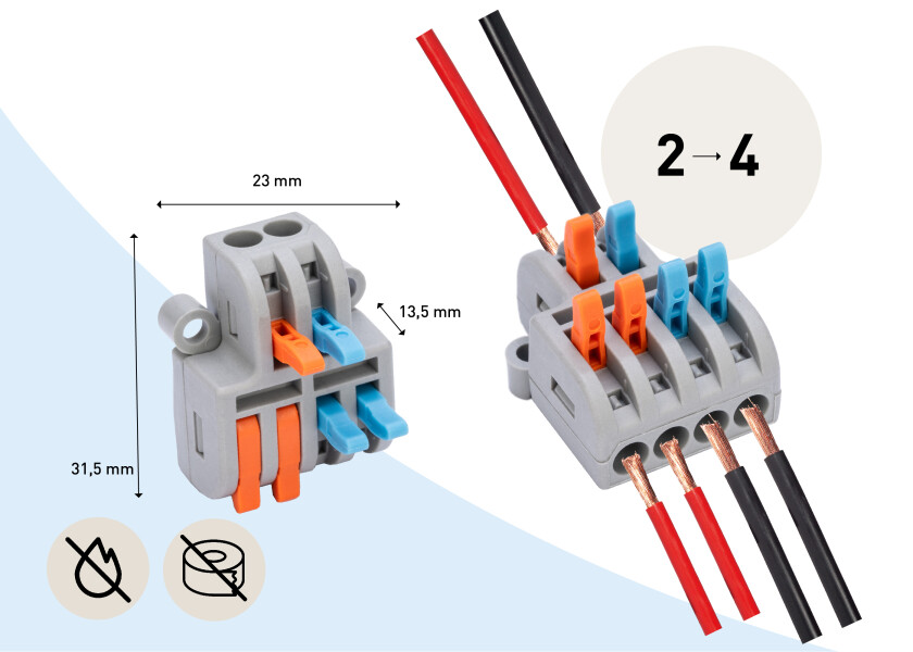 Купить SEATEC Connection terminal 2 inputs - 4 outputs / 0.2 - 4 mm2 / 5 pcs. 29748-bvs 7ft.ru в интернет магазине Семь Футов