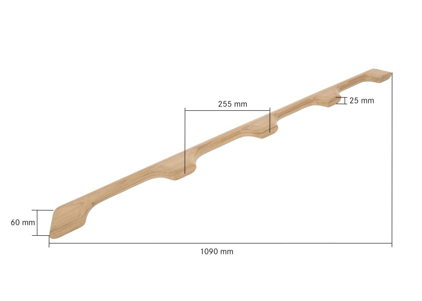 Купить ARC 106 Перила из тикового дерева 109 см / 4 ручки 7ft.ru в интернет магазине Семь Футов