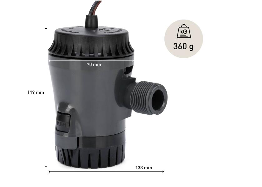 Купить Картриджный погружной трюмный насос Johnson Pump Aqua Void Cartridge Bilge 10-13626-05 800GPH 12В 3,7А 50л/мин под шланг Ø19мм корпус из АБС-пластика 7ft.ru в интернет магазине Семь Футов