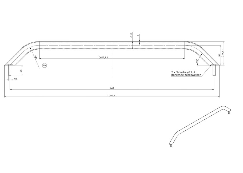 Купить BAVARIA 301451_BE Поручень 22375-bvs 7ft.ru в интернет магазине Семь Футов