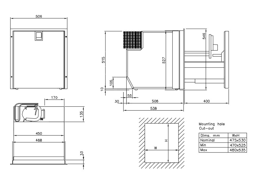 Купить ISOTHERM 3065BG2C00000 DR65 INOX Холодильник с выдвижным ящиком/выдвижной 7ft.ru в интернет магазине Семь Футов