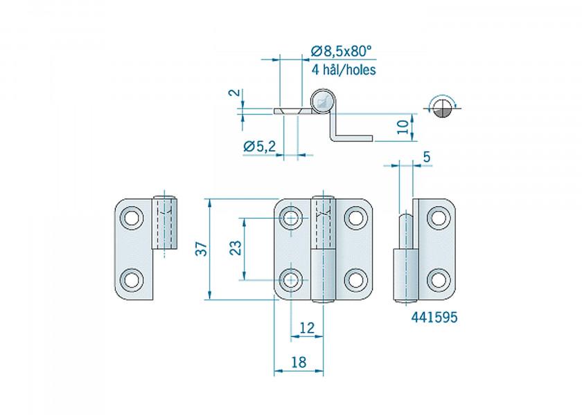 Купить Петля разъемная дверная из нержавеющей стал Roca 441595 36 x 37 мм правая с одной угловой картой 7ft.ru в интернет магазине Семь Футов