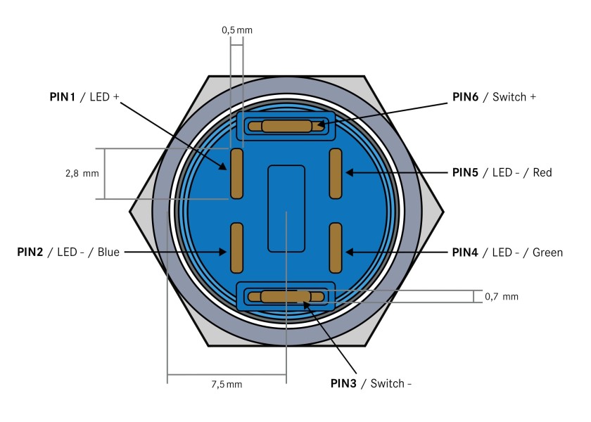 Купить SEATEC Metal Flip Switch / 6-pin ON/OFF / RGB 29848-bvs 7ft.ru в интернет магазине Семь Футов
