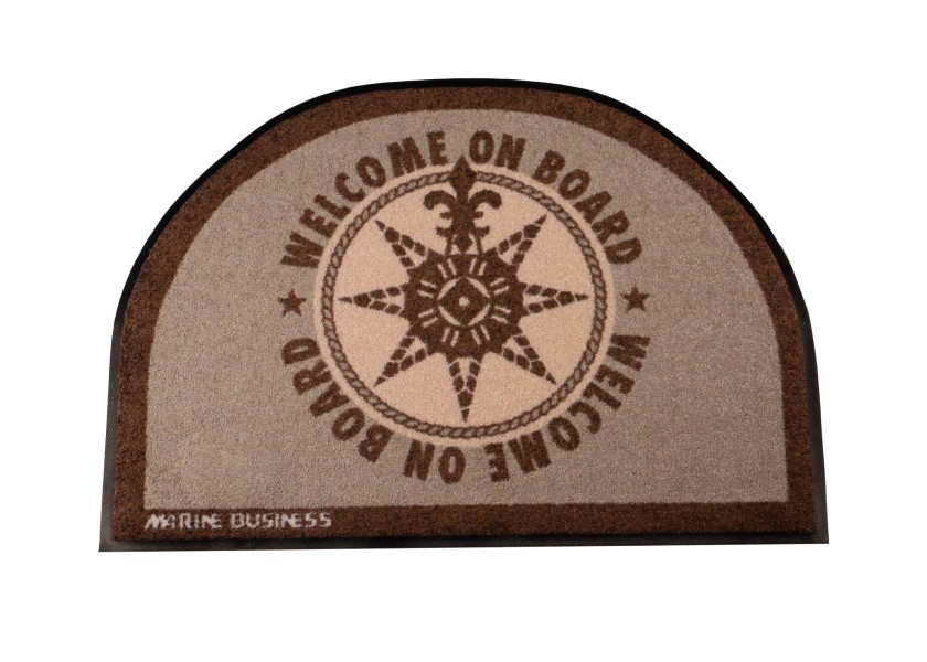 Купить Дверной коврик Marine Business Welcome 41218 700x500мм нескользящий полукруглый из коричневого полиамида 7ft.ru в интернет магазине Семь Футов