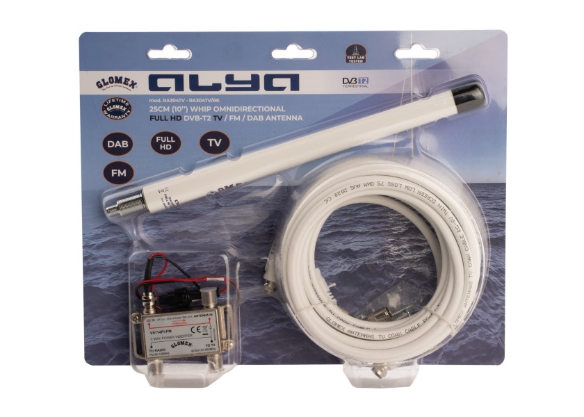 Купить Телевизионная антенна TV/FM/DAB Glomex Alya RA304TV 12В 470-860МГц 250 мм 7ft.ru в интернет магазине Семь Футов