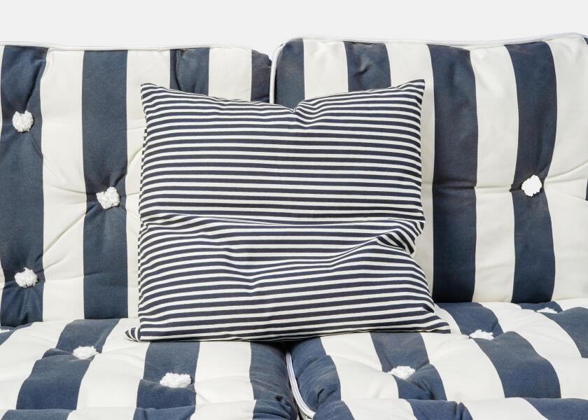 Купить Kapok Double Cushion / navy blue / wide stripes 57358-bvs 7ft.ru в интернет магазине Семь Футов