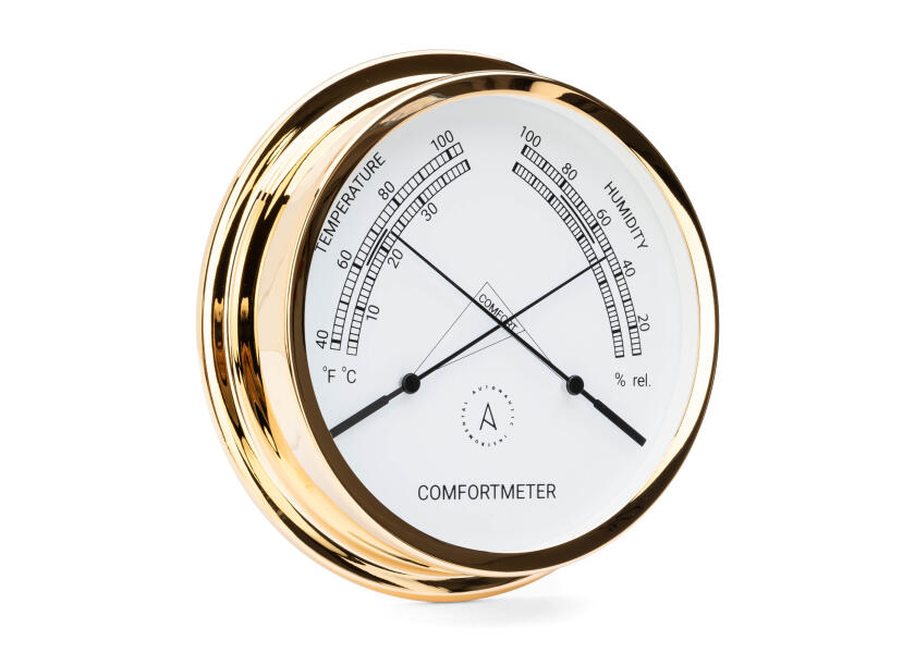 Купить Термогигрометр Autonautic instrumental Indic TH175D 175x40мм из позолоченной латуни 7ft.ru в интернет магазине Семь Футов