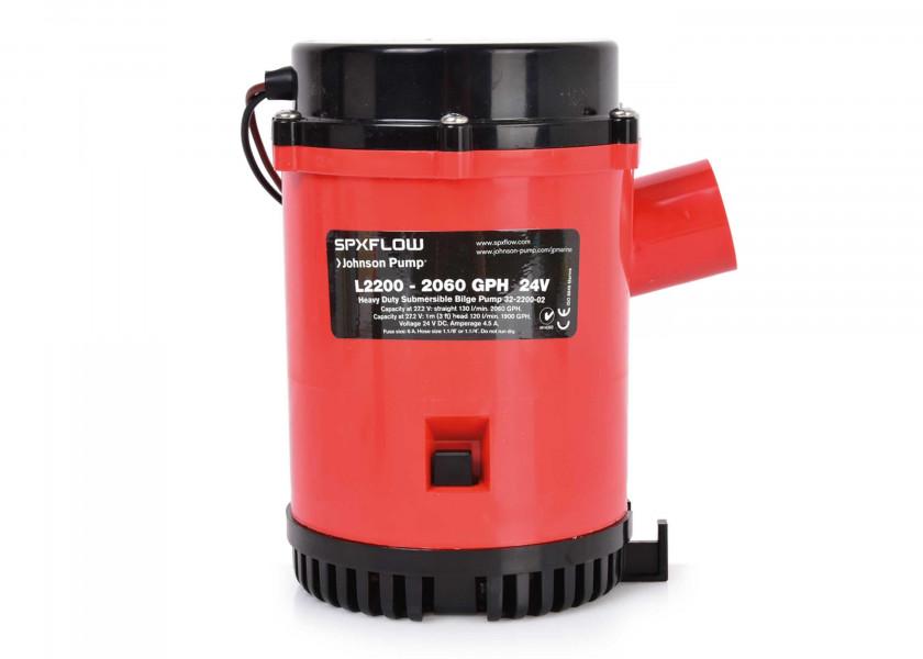 Купить Помпа трюмная Johnson Pump 32-2200-02 Heavy Duty Bilge 2200GPH 24В 4,5А 130л/мин для шланга Ø29/38мм погружная высокопроизводительная 7ft.ru в интернет магазине Семь Футов