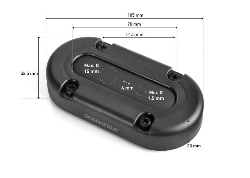 Купить Сальник кабельный водонепроницаемый Scanstrut DS-MULTI-P-BLK ø15мм 23х105 класс защиты IP68 из ударопрочного пластика черного цвета 7ft.ru в интернет магазине Семь Футов
