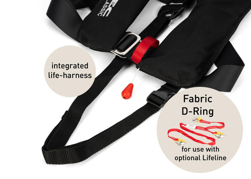 Купить SEATEC Спасательный жилет CLASSIC 165 / черный / 165 N / вкл. спасательный круг 7ft.ru в интернет магазине Семь Футов