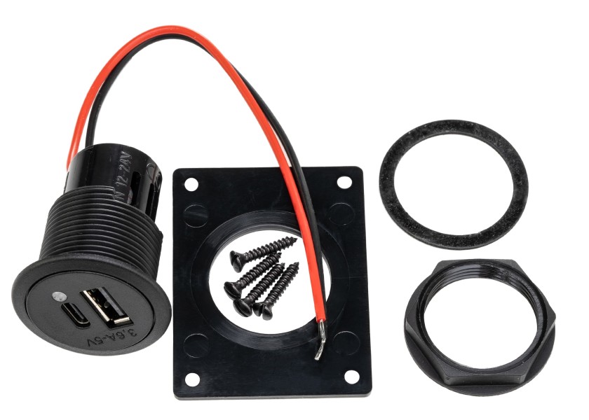 Купить USB-C/A Dual Power Socket with Mounting Plate 25801-bvs 7ft.ru в интернет магазине Семь Футов