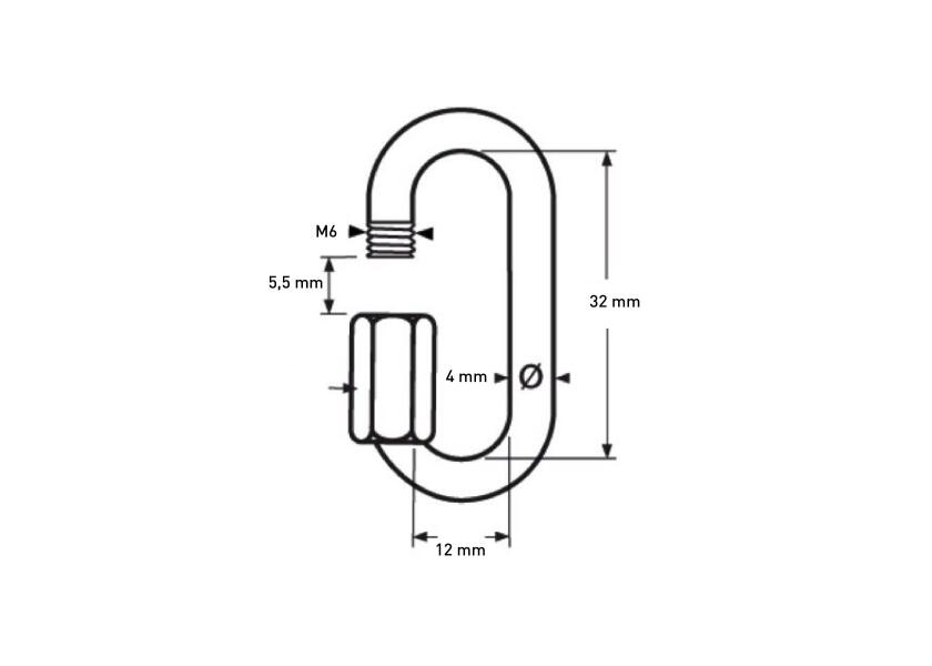 Купить Карабин с винтовым соединителем / матовый черный / нержавеющая сталь / Длина: 49 мм 7ft.ru в интернет магазине Семь Футов